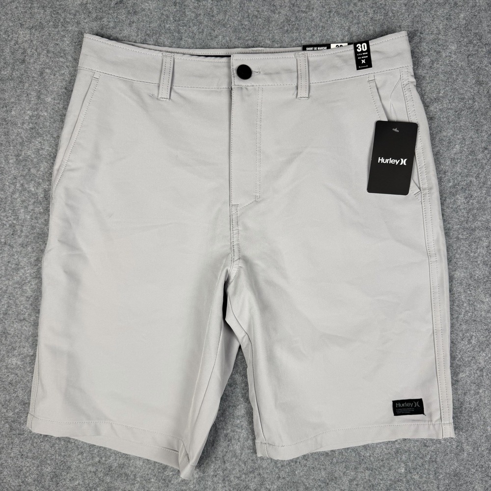 Hurley Shorts Mens 30 Light Stone Grey Jet Tech Walk Water-Resistant Stretch